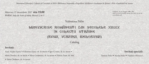 Lansare de carte  Manuscrise Românești din secolele XIII-XIX