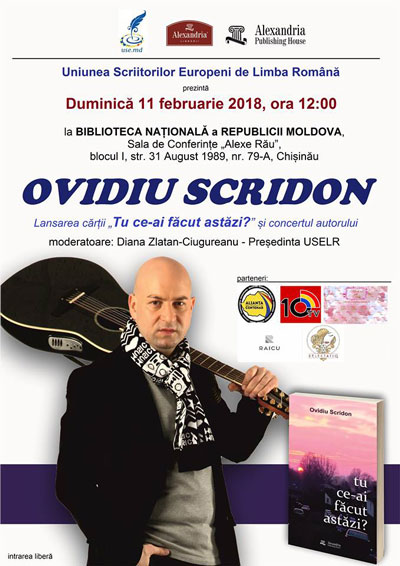 Lansare de carte și Concert al autorului Ovidiu Scridon „TU CE-AI FĂCUT ASTĂZI?”