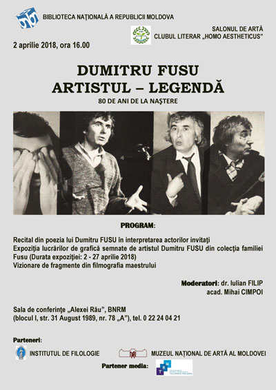 SALON DE ARTĂ Ședința Clubului Literar „Homo Aestheticus” DUMITRU FUSU. ARTISTUL – LEGENDĂ 80 de ani de la naștere